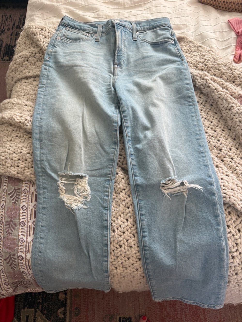 Madewell Light Blue Distressed Boyfriend Jeans